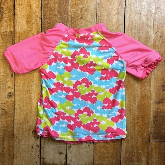 Absorba rashguard size 4T Multi Color Hearts Swim Top summer vacation - Picture 4 of 4